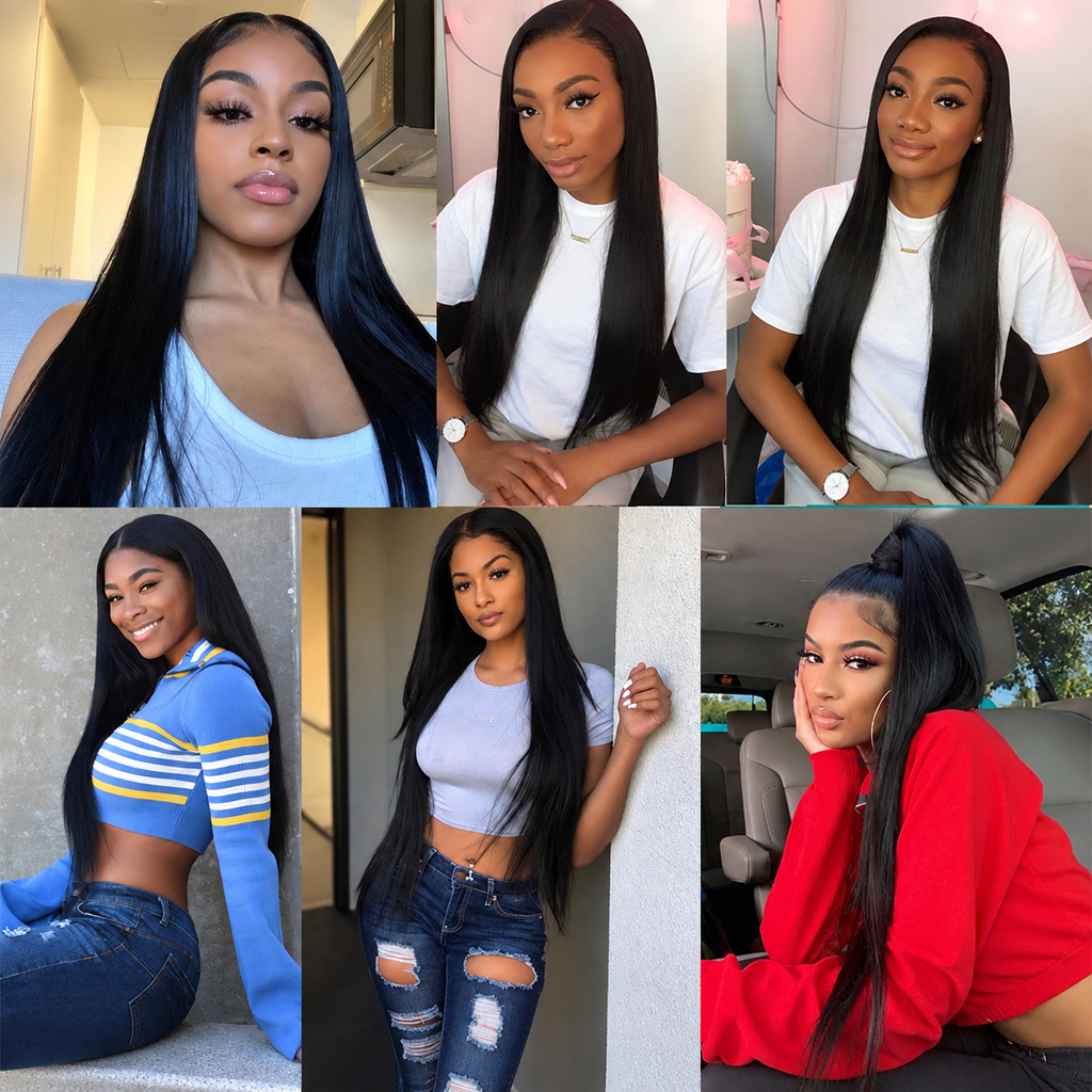Brazilian Virgin Straight Human Hair Bundles - 100% Luxury Unprocessed Human Hair