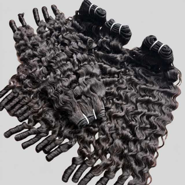 Luxury Burmese Curly Virgin Human Hair Bundles - Spring Curl at Ends