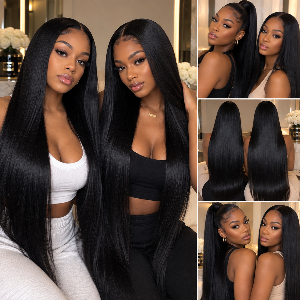 Brazilian Virgin Straight Human Hair Bundles - 100% Luxury Unprocessed Human Hair