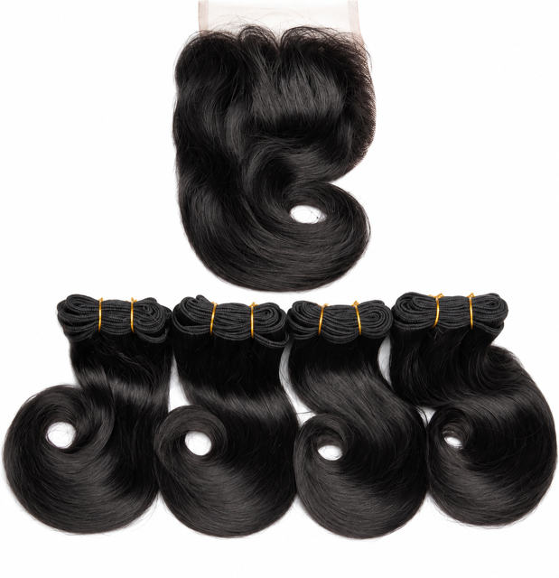 Bouncy Curly Human Hair Bundles + Closure | Brazilian Curly Weave