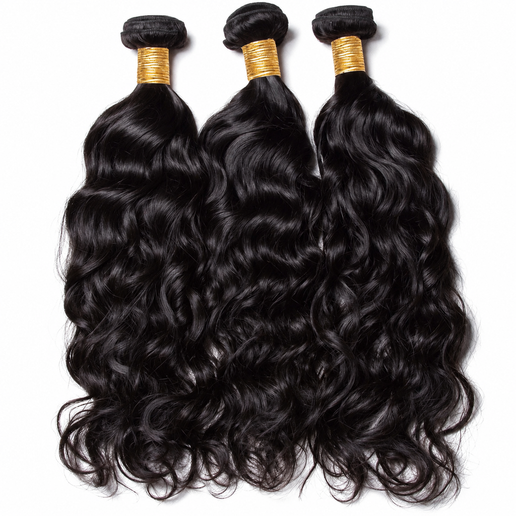 Raw Peruvian Natural Wave Human Hair- 3 Bundle set with HD Lace Closure | Luxury Hair Extensions