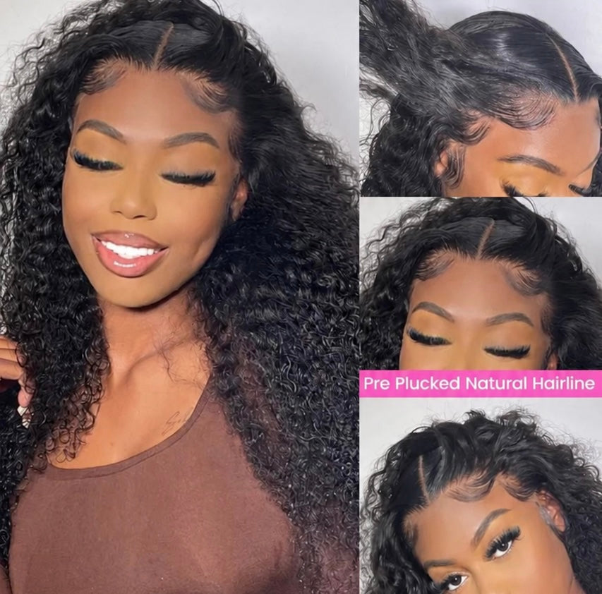 Luxury Mongolian Water Wave 7x5 Glueless Human Hair Wig - Pre-Plucked HD Lace