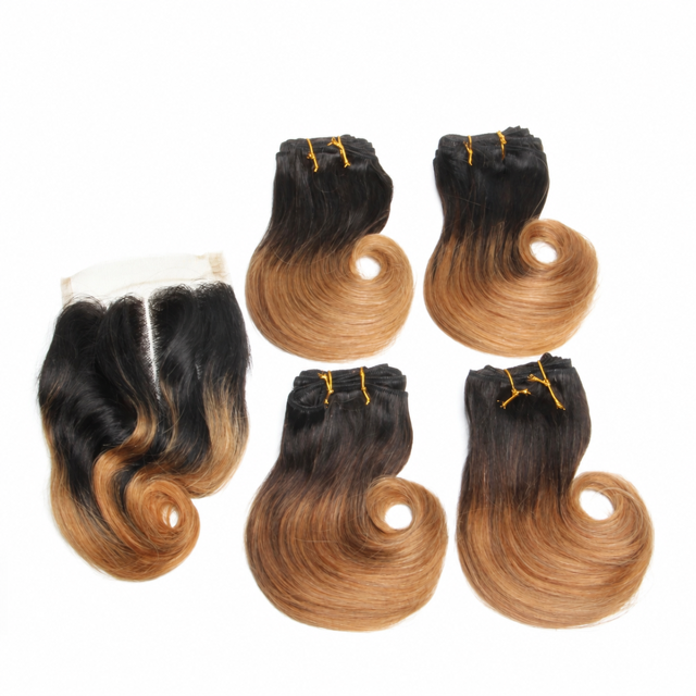 Bouncy Curly Human Hair Bundles + Closure | Brazilian Curly Weave