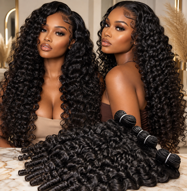 Luxury Burmese Curly Virgin Human Hair Bundles - Spring Curl at Ends