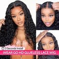 Luxury Mongolian Water Wave 7x5 Glueless Human Hair Wig - Pre-Plucked HD Lace