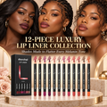 Luxury 12-Piece Waterproof Semi-Matte Lip Liner Set