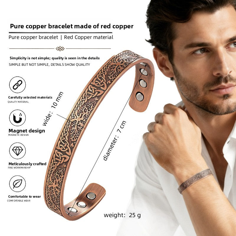 Vintage Red Pure Copper Magnet Bracelet