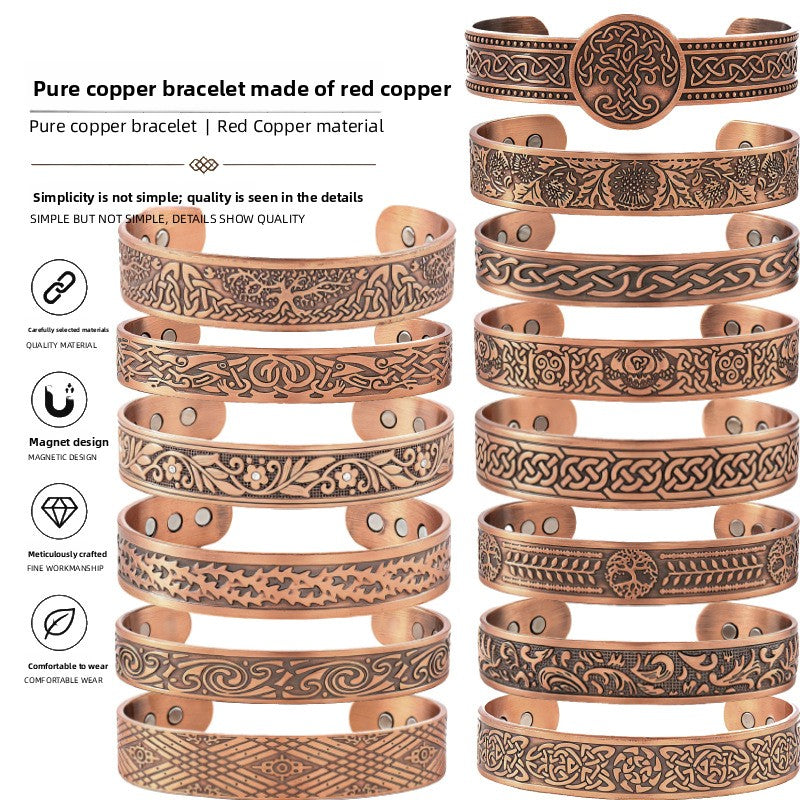 Vintage Red Pure Copper Magnet Bracelet