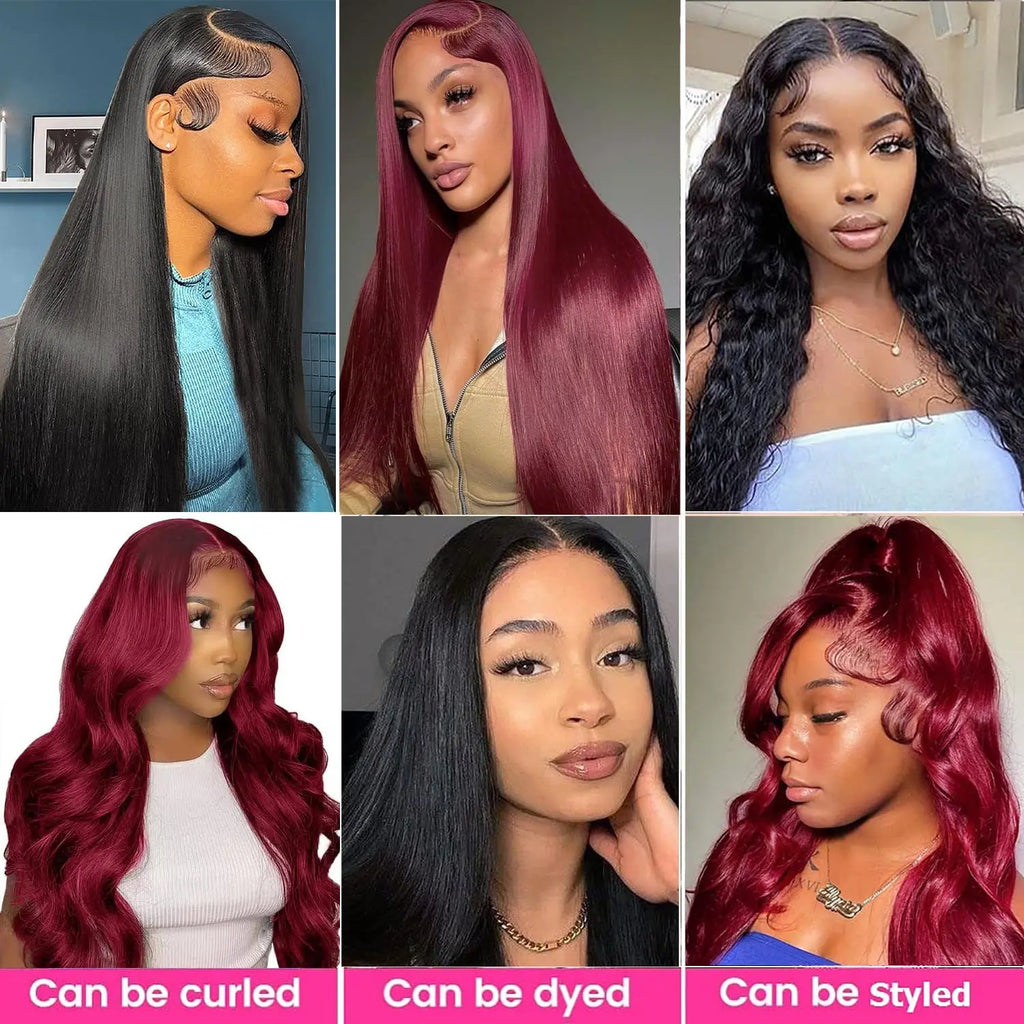 Burgundy Wine Red Straight Remy Human Hair Bundles - Single & 3 Piece Sets