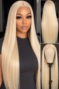 13x6 HD Lace Frontal Brazilian Human Hair Wig - 180% Density Pre-Plucked Straight Wig