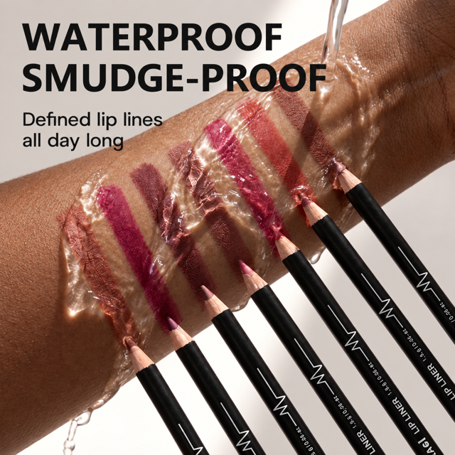 Luxury 12-Piece Waterproof Semi-Matte Lip Liner Set
