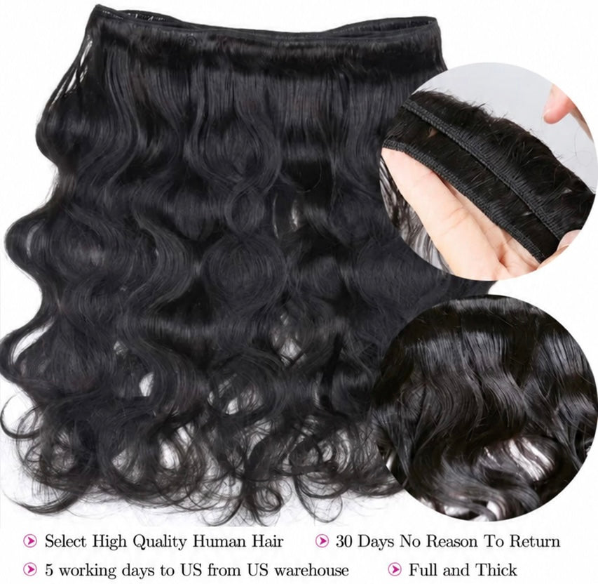 Luxury Peruvian Body Wave Human Hair Bundles -1, 3 & 4 Bundle Set, 10-40 Inches
