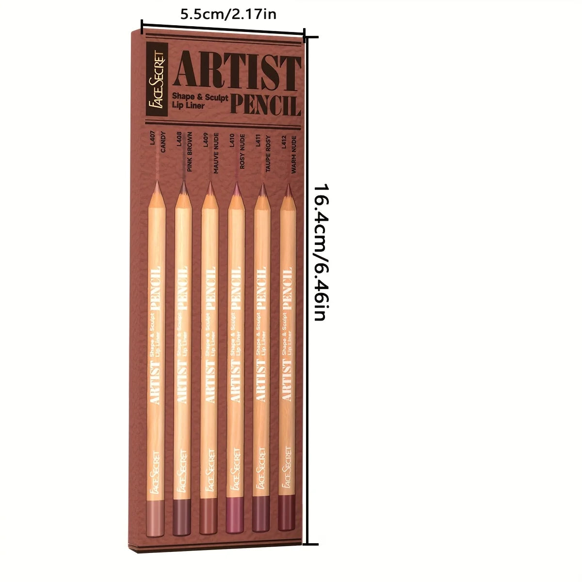 Luxury 6 - Piece Waterproof Nude Lip Liner Set