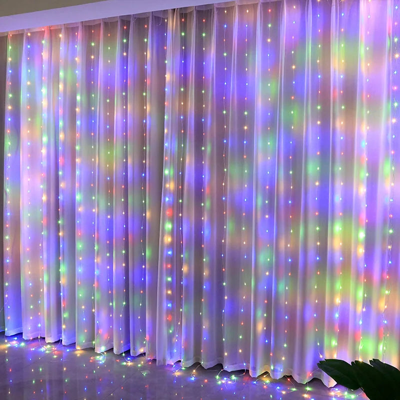 Luxury 8 -Mode LED Fairy Curtain Lights With Remote - USB Powered