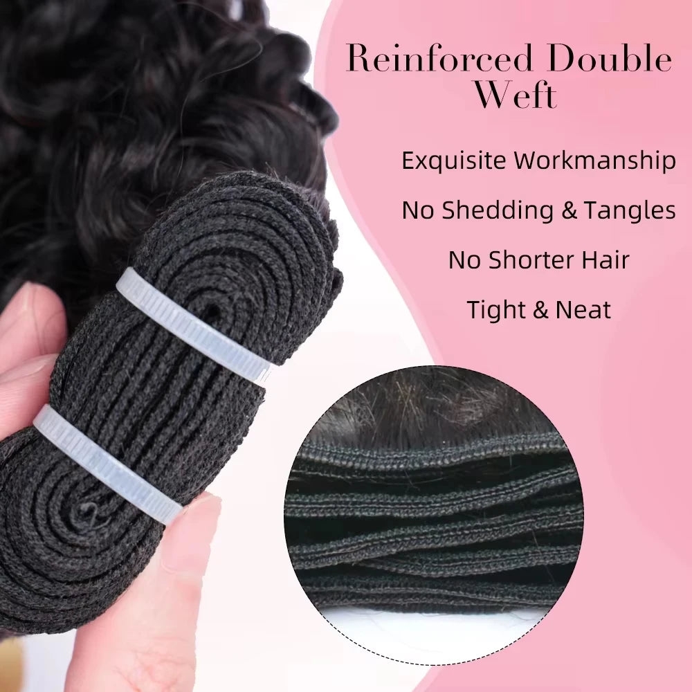 Luxury Burmese Curly Virgin Human Hair Bundles - Spring Curl at Ends