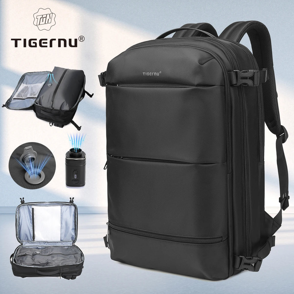 Expandable Vacuum Compression Travel Backpack With Laptop Compartment
