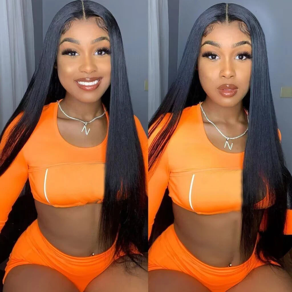 Luxury 13x4 HD Lace Front Human Hair Wig - Pre-Plucked Natural Hairline, Brazilian Remy Straight Wig