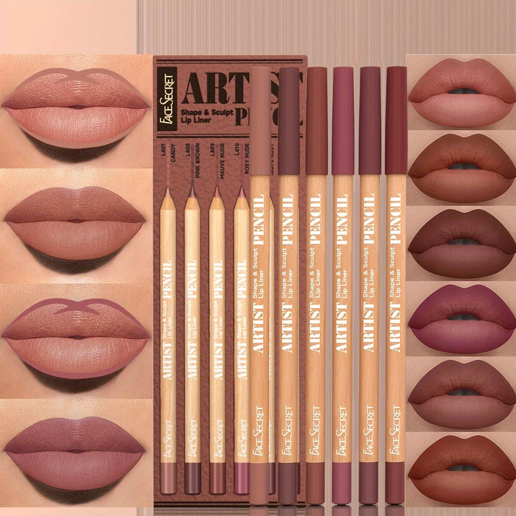 Luxury 6 - Piece Waterproof Nude Lip Liner Set