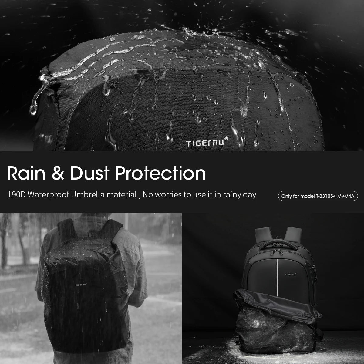 Tigernu Anti-Theft Laptop Travel Backpack - Multi- Size Nylon Backpack