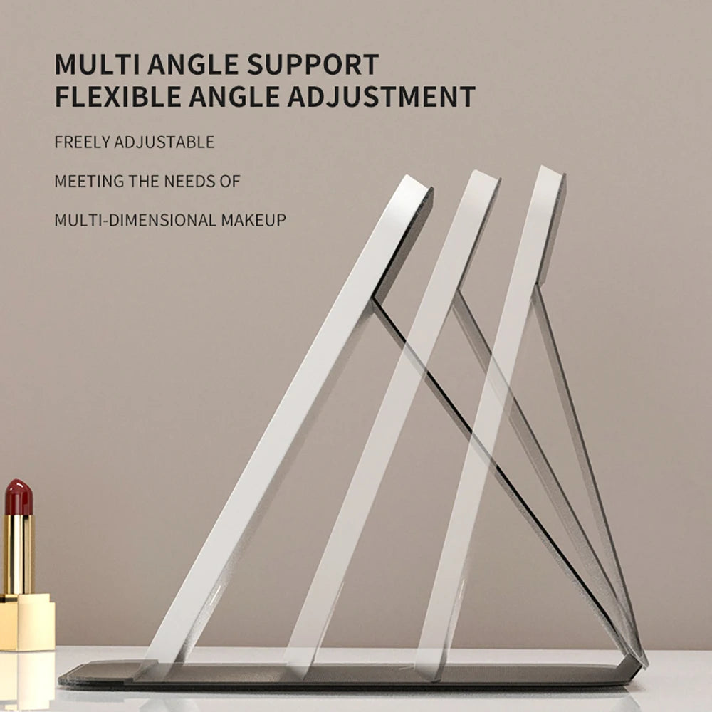 3 Colors Dimmable LED Folding Mirror - Rechargeable Touch Screen Travel Vanity Mirror
