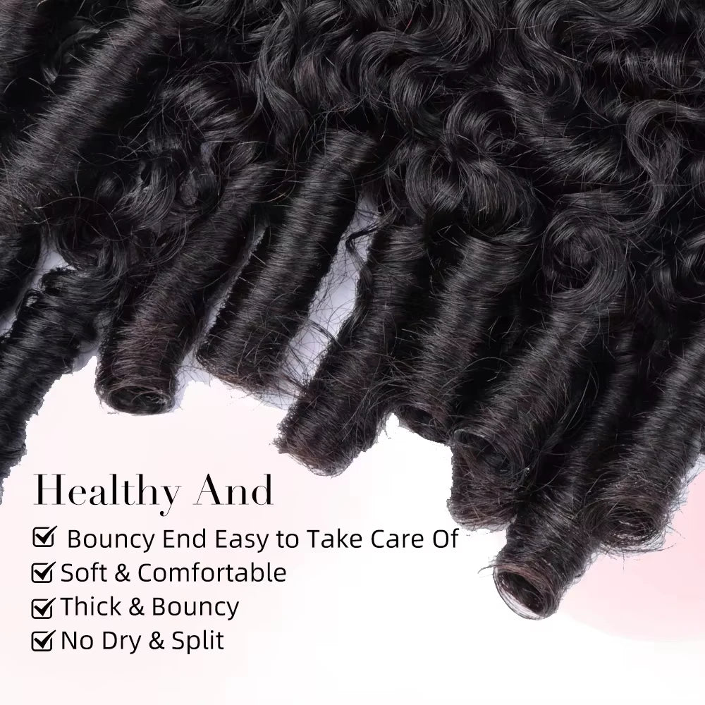 Luxury Burmese Curly Virgin Human Hair Bundles - Spring Curl at Ends