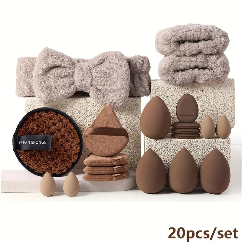 33-Piece Makeup Brush & Beauty Sponge Set - Complete Face & Eye Beauty Kit