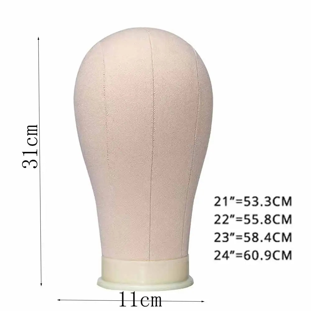 Canvas Wig Mannequin Head & Stand Set - Wig Making Display Kit