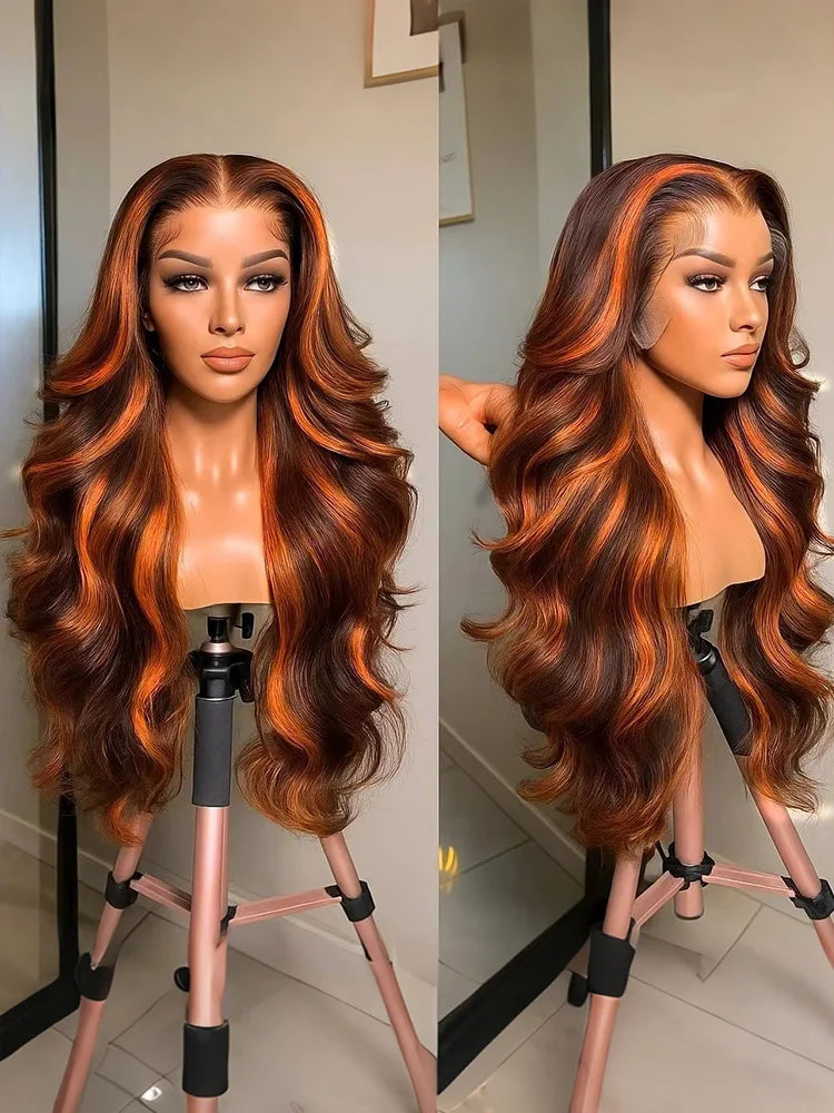 Ginger Luxury Ombre Brazilian Body Wave HD Lace Front Wig - 100% Human Hair