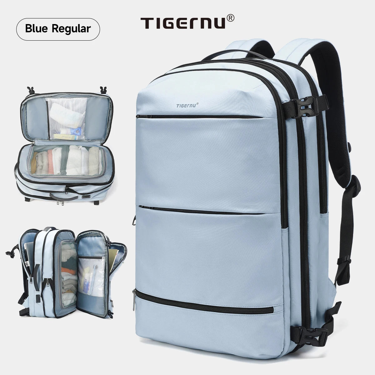 Expandable Vacuum Compression Travel Backpack With Laptop Compartment