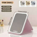 3 Colors Dimmable LED Folding Mirror - Rechargeable Touch Screen Travel Vanity Mirror