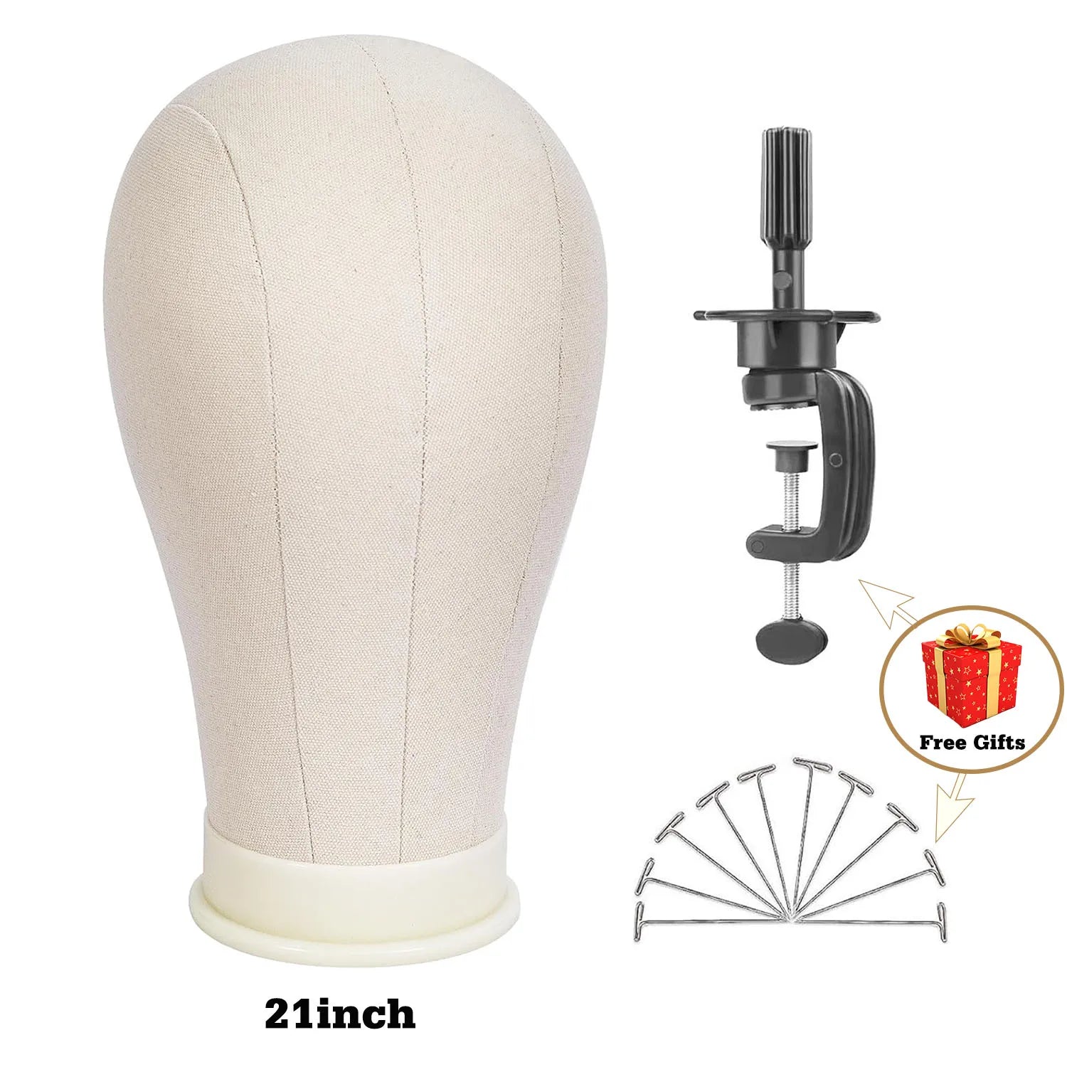 Canvas Wig Mannequin Head & Stand Set - Wig Making Display Kit
