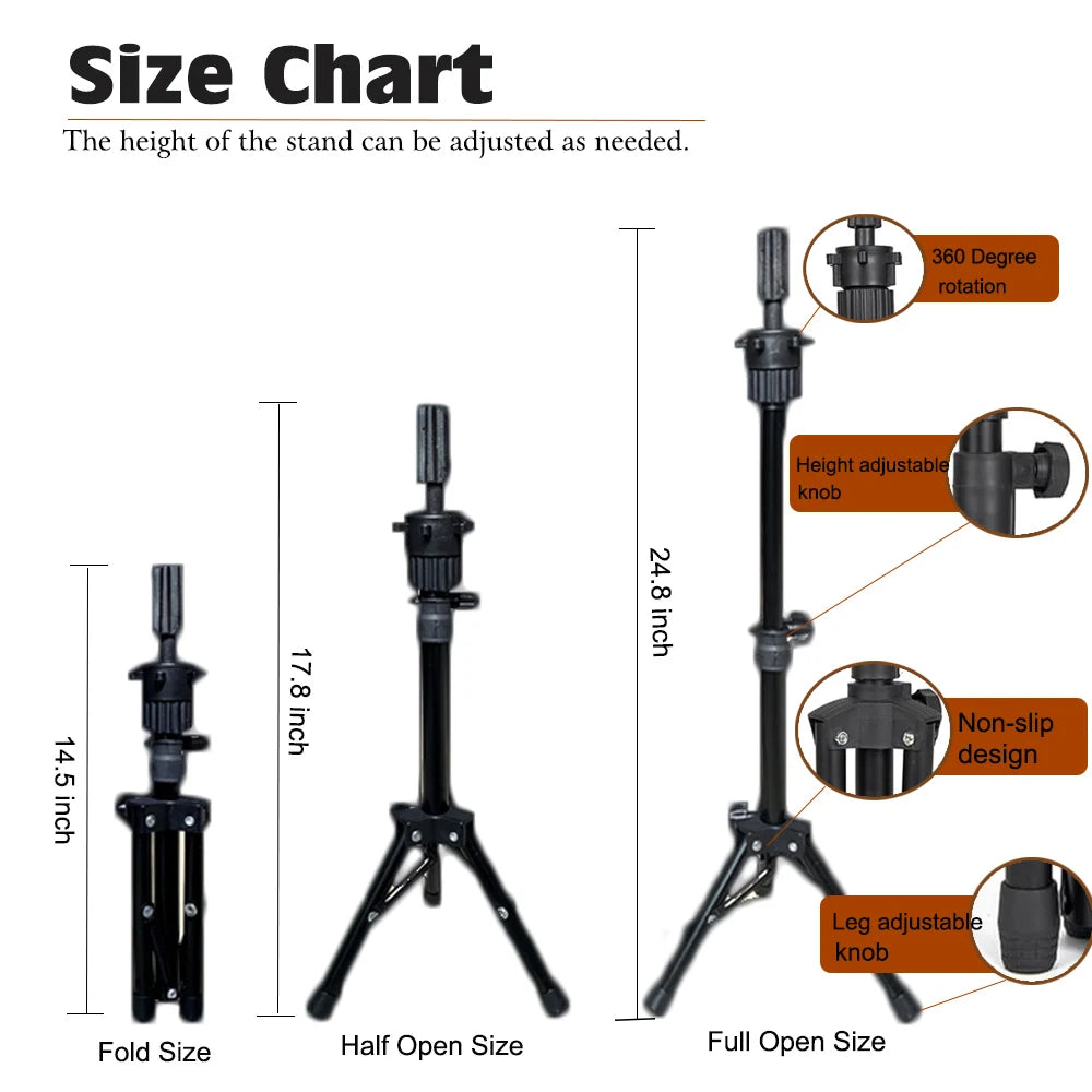 Canvas Wig Mannequin Head & Stand Set - Wig Making Display Kit