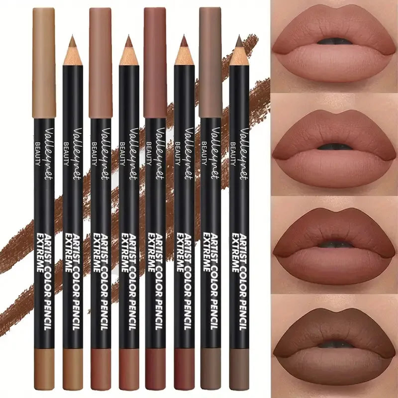 4 Piece Luxury Nude Brown Waterproof Lip Liner Collection