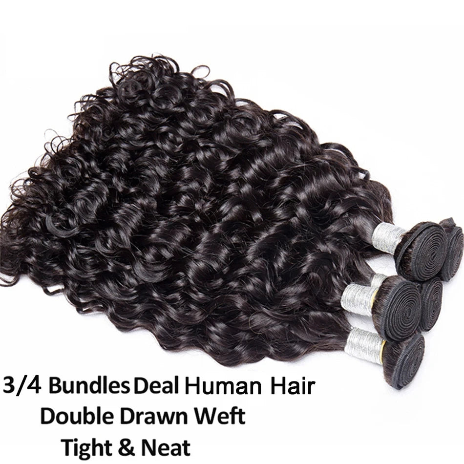 Luxury Brazilian Water Wave Human Hair Bundles - 1-4 Piece Set