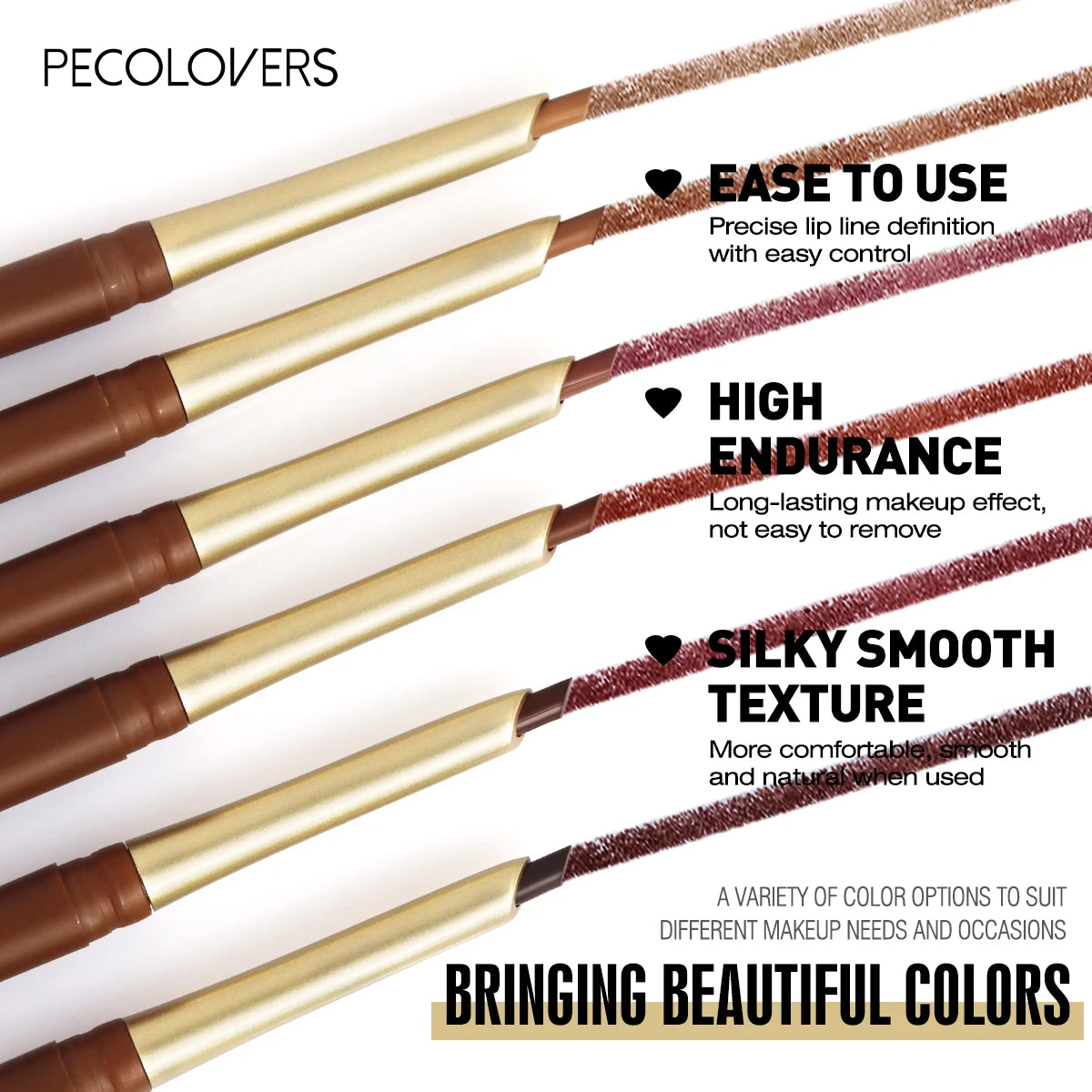 Matte Lip Liner Pencil - Creamy Long Wear Nude & Brown Shades