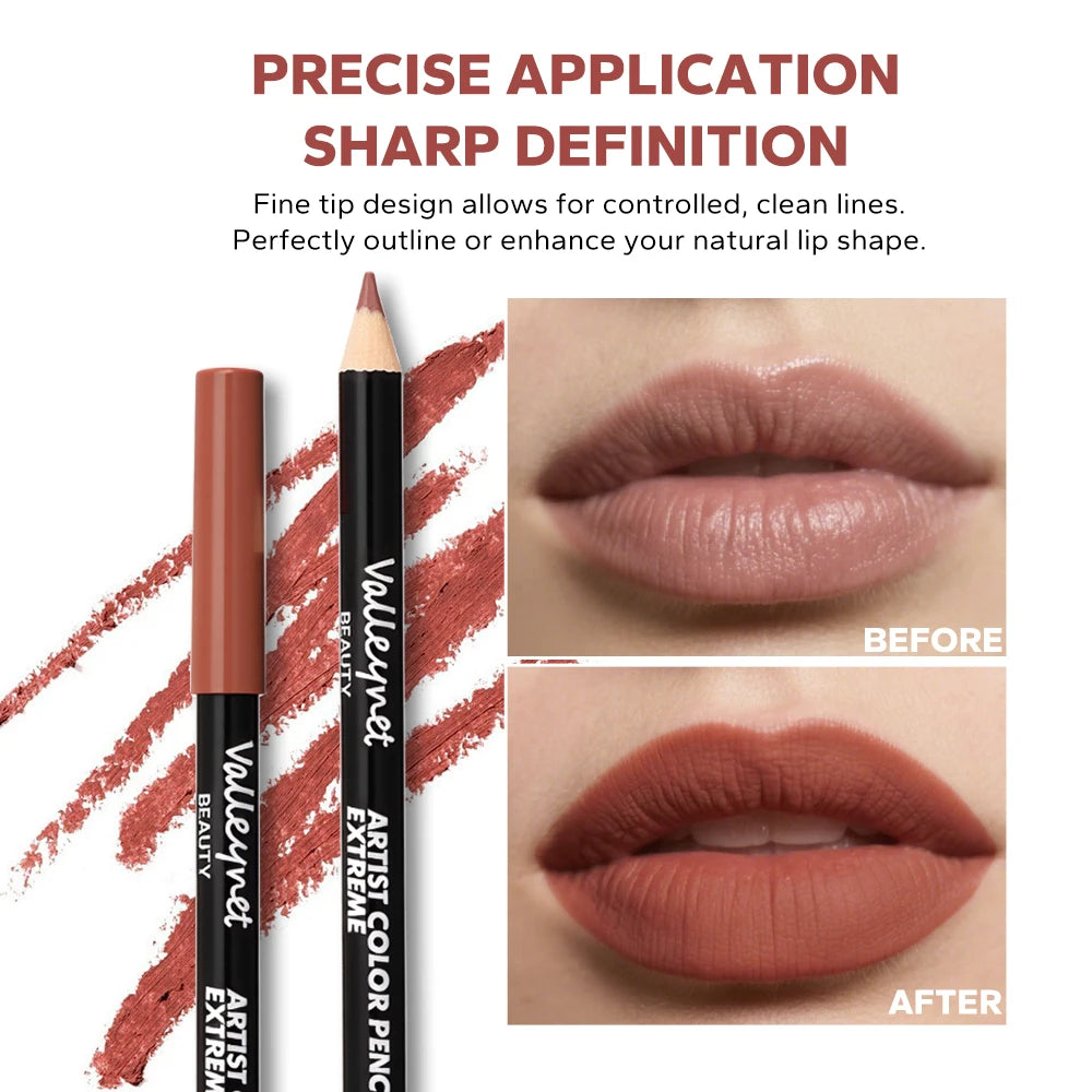 4 Piece Luxury Nude Brown Waterproof Lip Liner Collection