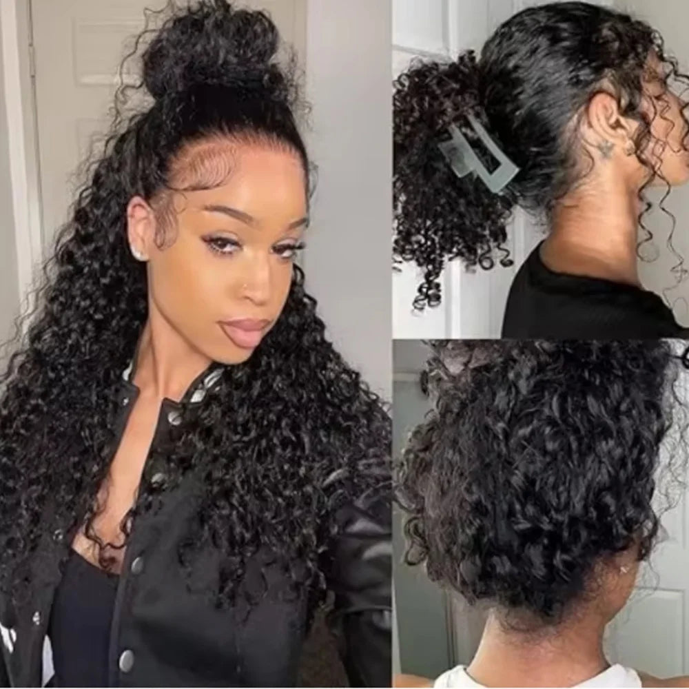 13x6 HD Lace Front Brazilian Deep Wave Human Hair Wig - 250% Density, Pre-Plucked