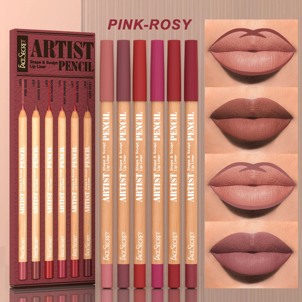 Luxury 6 - Piece Waterproof Nude Lip Liner Set