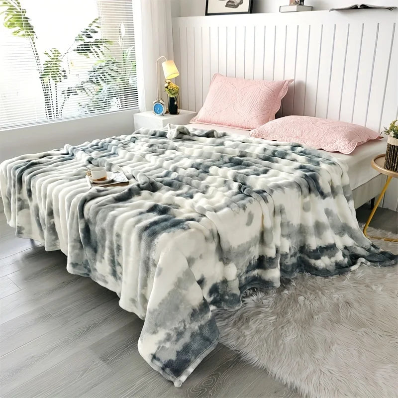 Luxury Faux Rabbit Fur Throw Blanket- Ultra Soft Plush Cozy Bed & Sofa Blanket