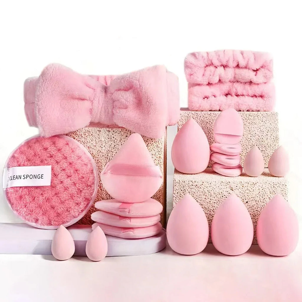 33-Piece Makeup Brush & Beauty Sponge Set - Complete Face & Eye Beauty Kit