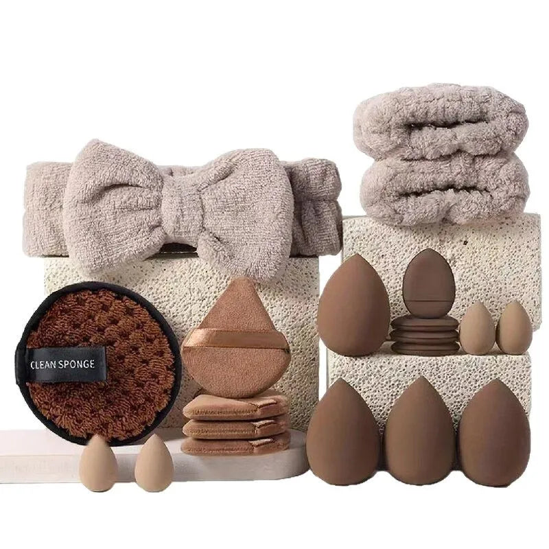 33-Piece Makeup Brush & Beauty Sponge Set - Complete Face & Eye Beauty Kit