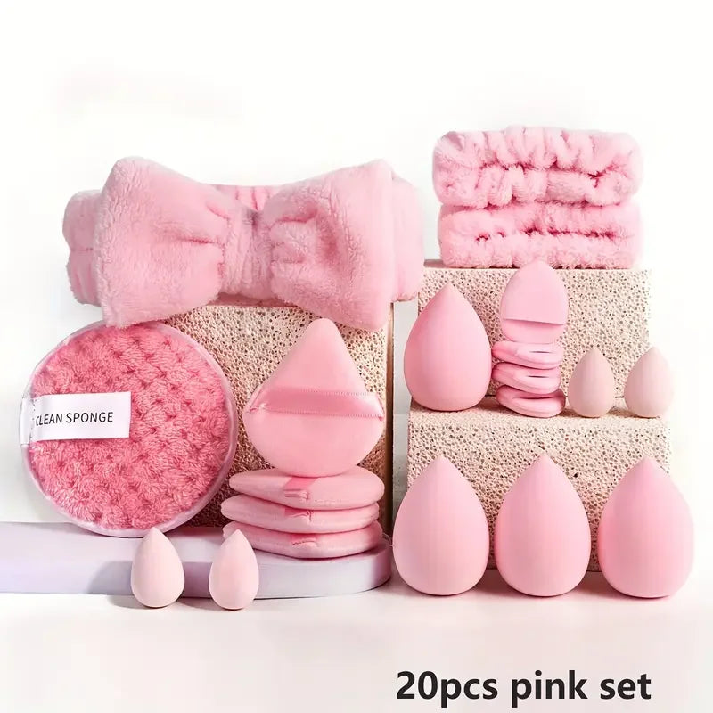 33-Piece Makeup Brush & Beauty Sponge Set - Complete Face & Eye Beauty Kit