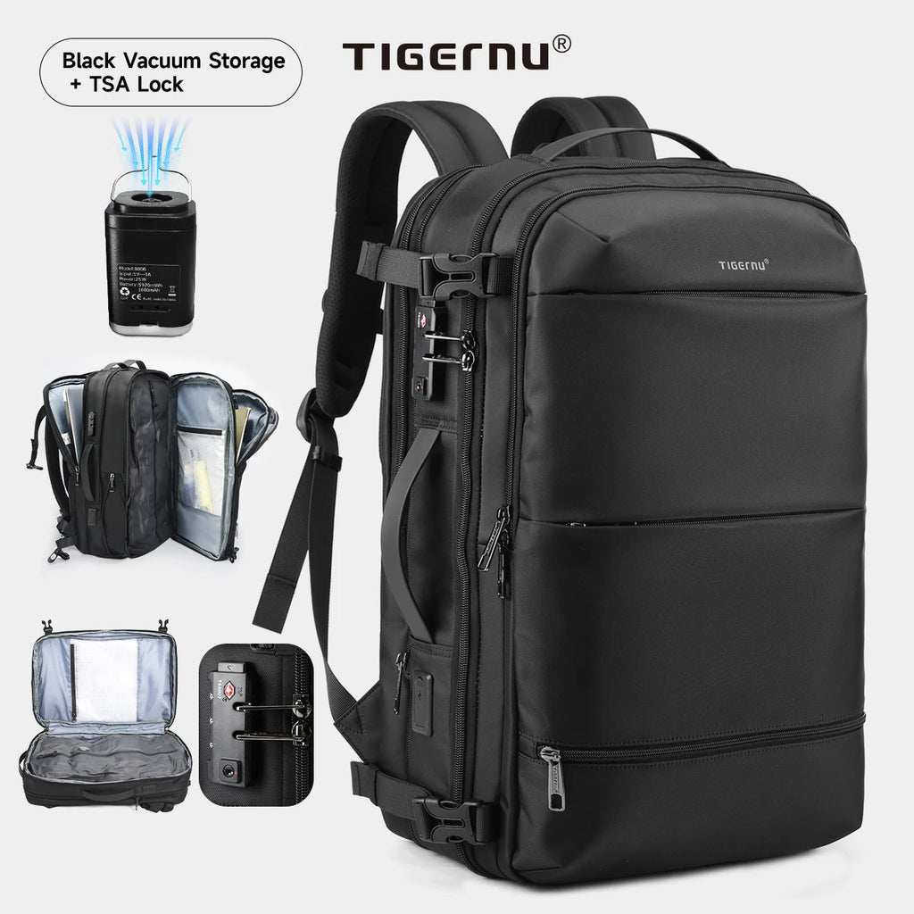Expandable Vacuum Compression Travel Backpack With Laptop Compartment