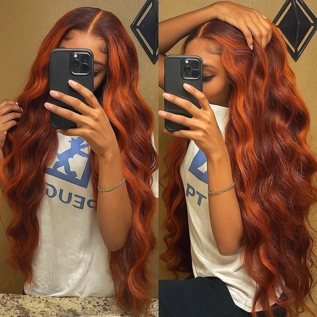 Ginger Luxury Ombre Brazilian Body Wave HD Lace Front Wig - 100% Human Hair