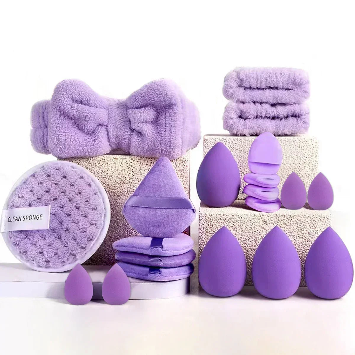 33-Piece Makeup Brush & Beauty Sponge Set - Complete Face & Eye Beauty Kit
