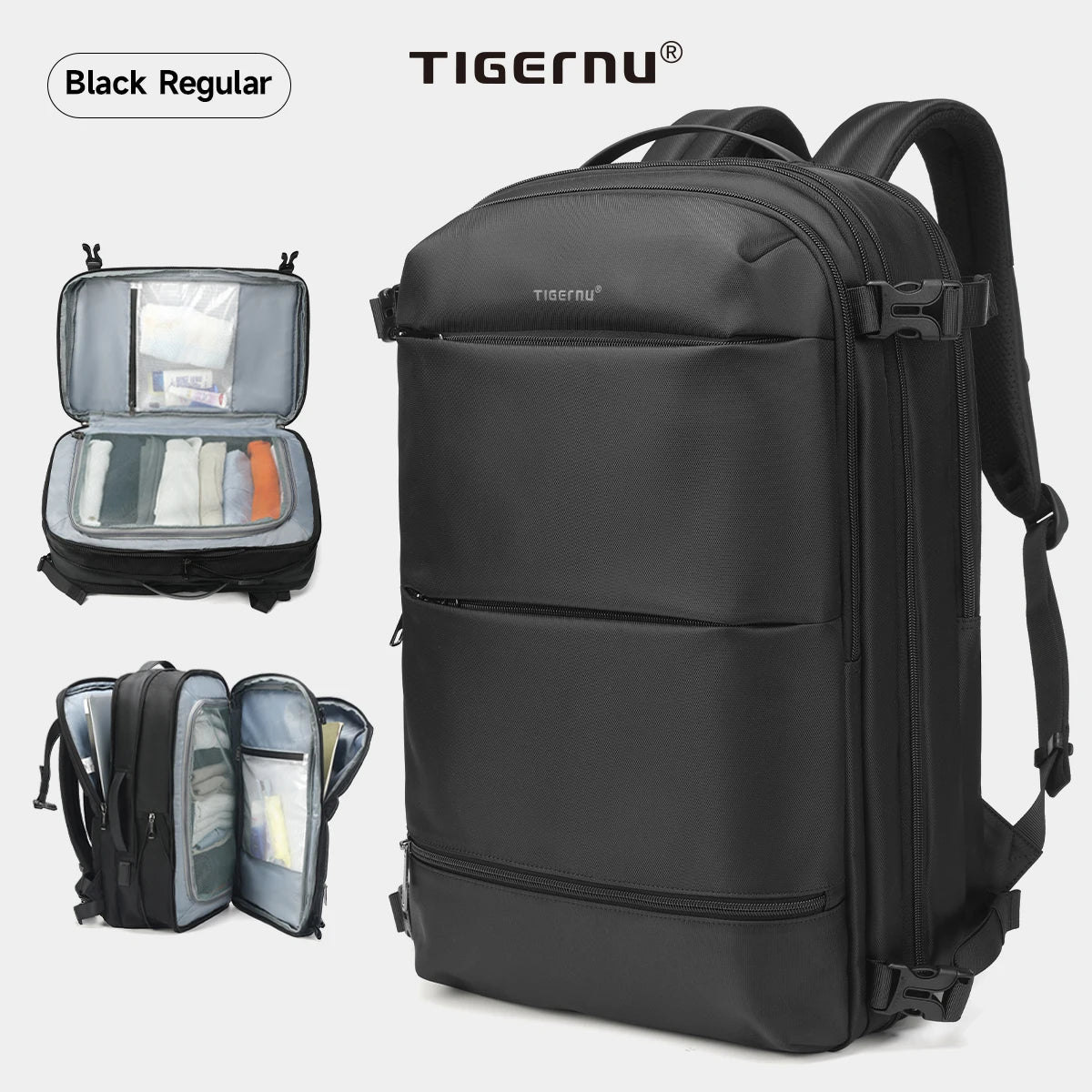 Expandable Vacuum Compression Travel Backpack With Laptop Compartment