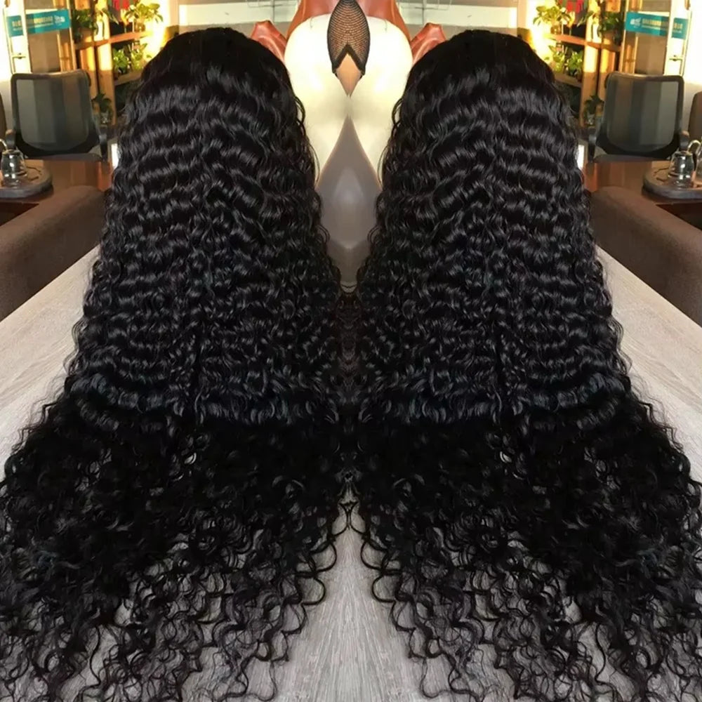 13x6 HD Lace Front Brazilian Deep Wave Human Hair Wig - 250% Density, Pre-Plucked