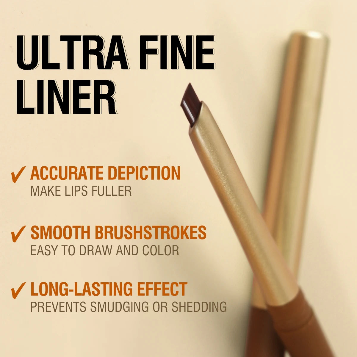 Matte Lip Liner Pencil - Creamy Long Wear Nude & Brown Shades