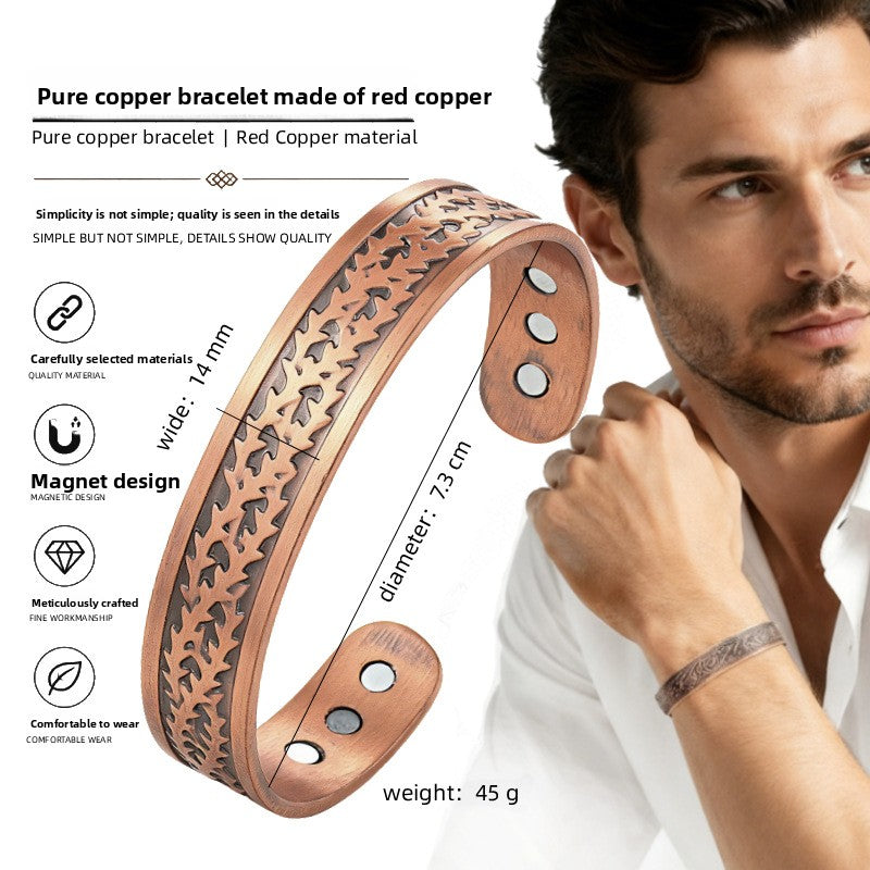 Vintage Red Pure Copper Magnet Bracelet